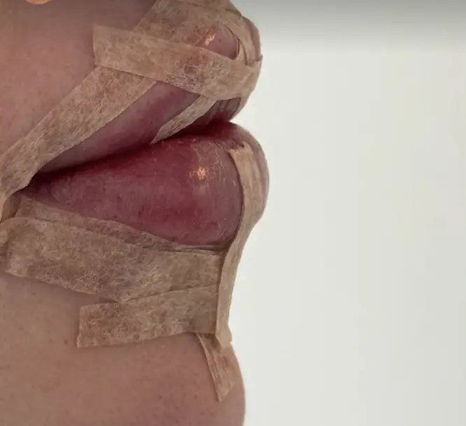Strip lips for mere definition og struktur på læberne